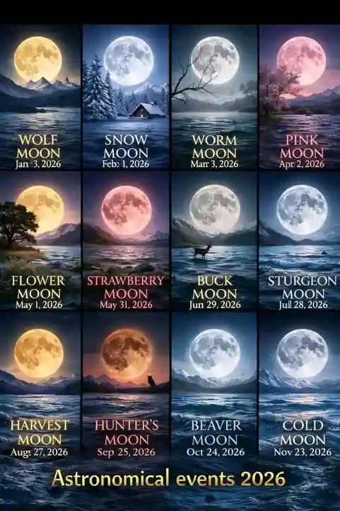 2026 FULL MOONS 🌑 Via Matt Devitt