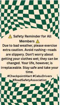 CHECKPOINT ALERT CEBU DRIVER'S ROAD SAFETY ASSOCIATION | Facebook