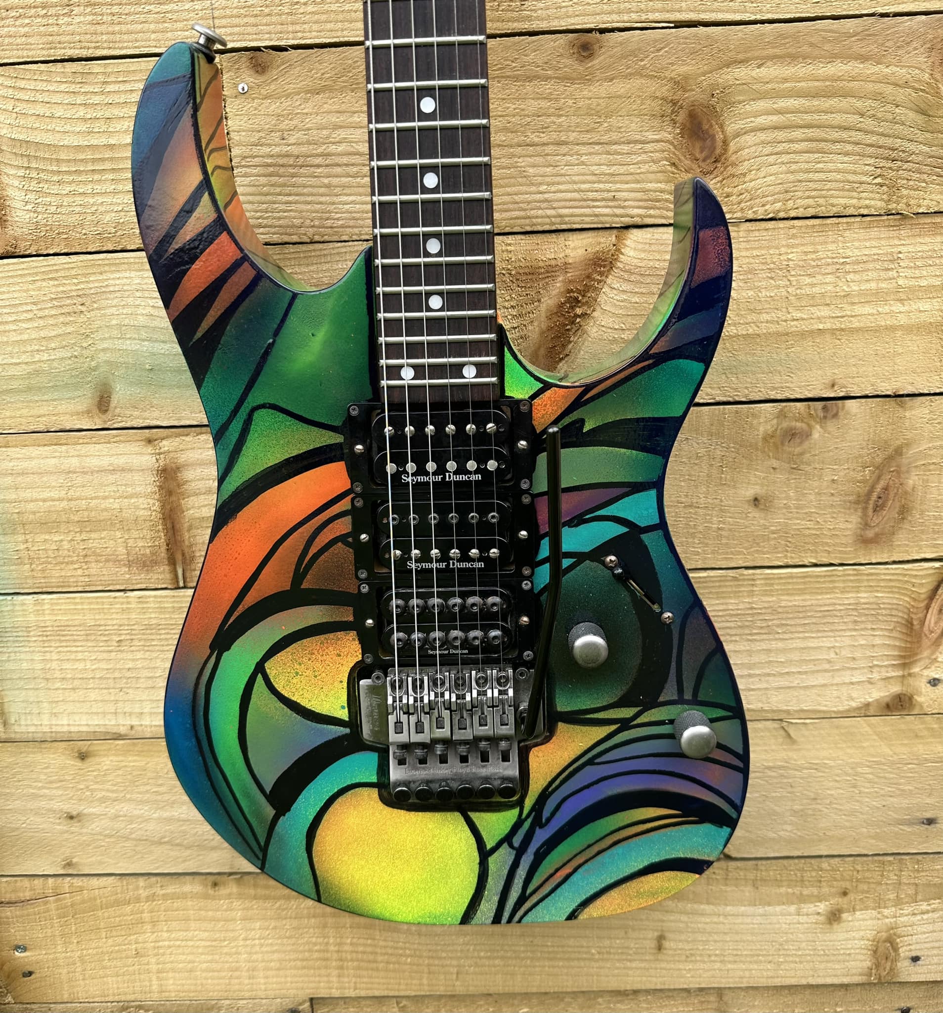 Ibanez RG 470 with Seymour Duncan pickups and glow-in-dark paint
