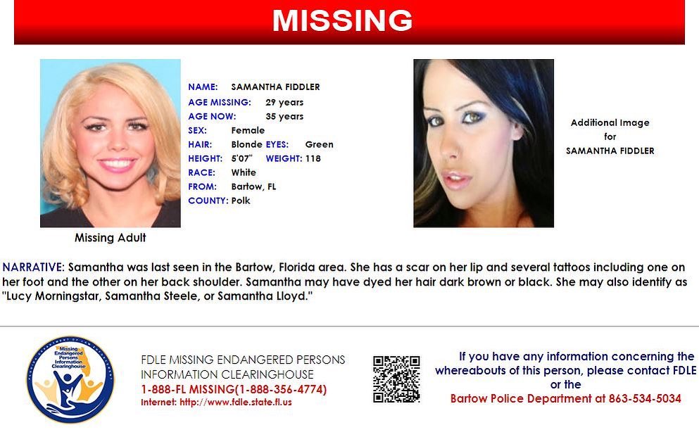Positively - 📸FDLE continues to seek info on Samantha Fiddler TAMPA ...