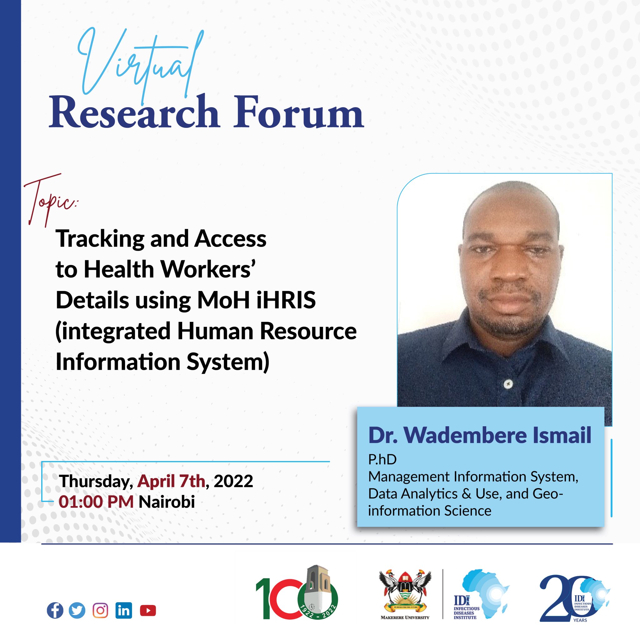Infectious Diseases Institute - Makerere University - “Tracking and ...