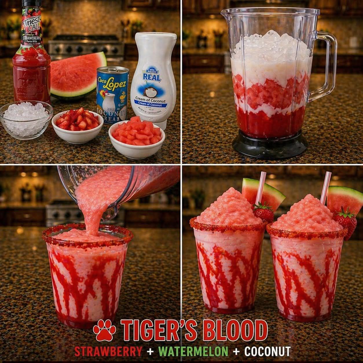 What is the recipe for Tigers Blood snow cone flavor?