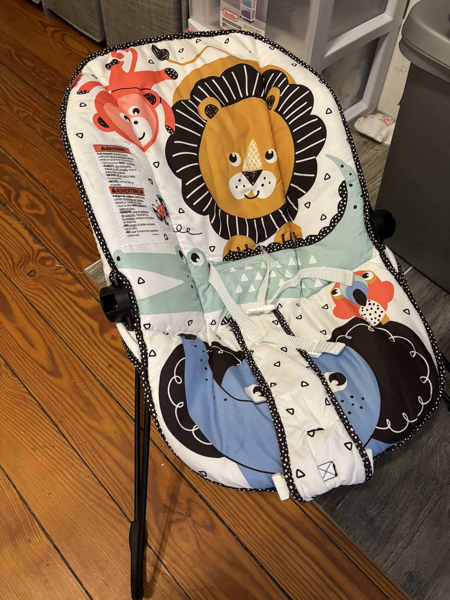 Kmart bouncer. Not used a lot as was for grandparents house and