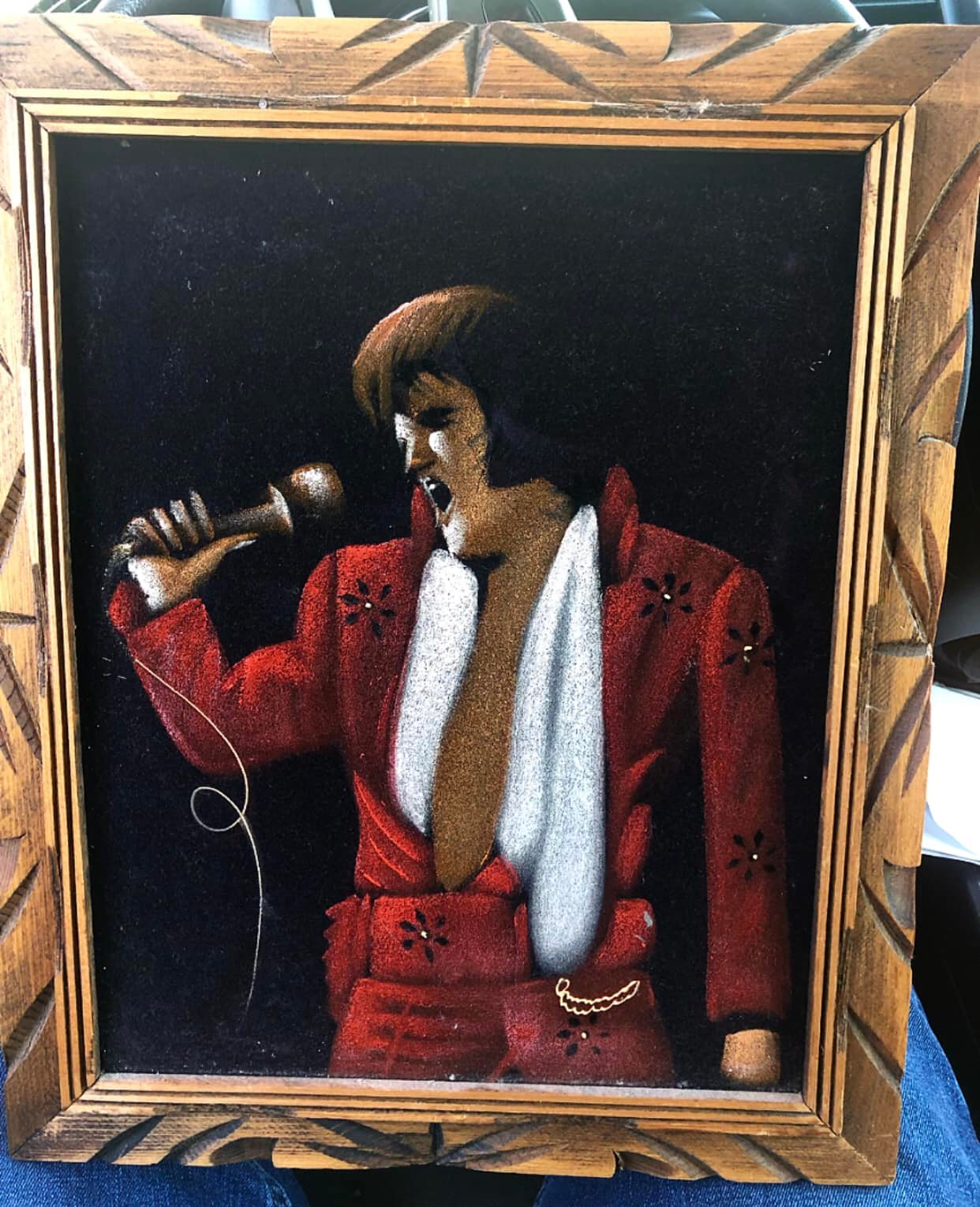 Found a velvet Elvis painting at a thrift store