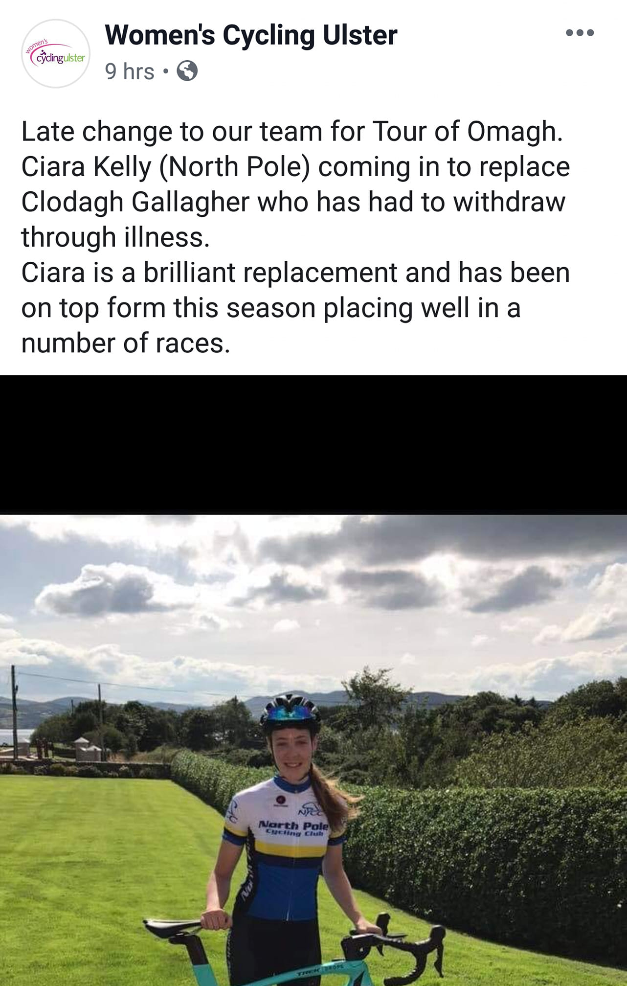 Good Luck Ciara All The Best For The North Pole Cycling Club Facebook facebook