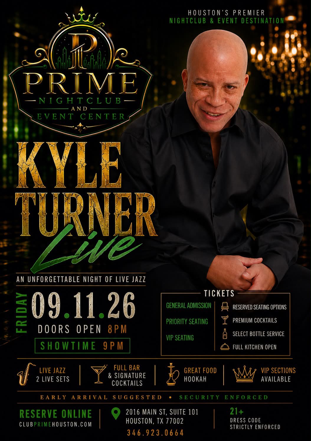 Kyle Turner live at Club Prime and Event Center in Houston