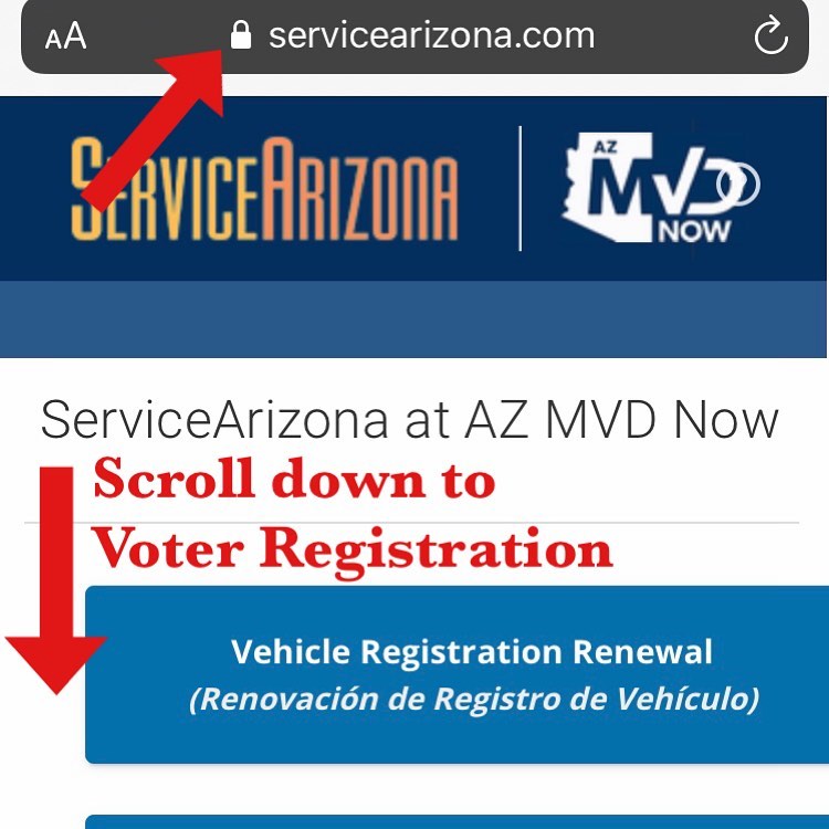 Gabriella - You can register online at ServiceArizona.com until 11:59pm ...