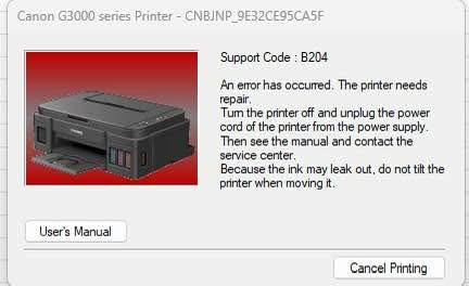 Defective Canon G3000. Support Code B204 - Printers, Copiers & Fax ...