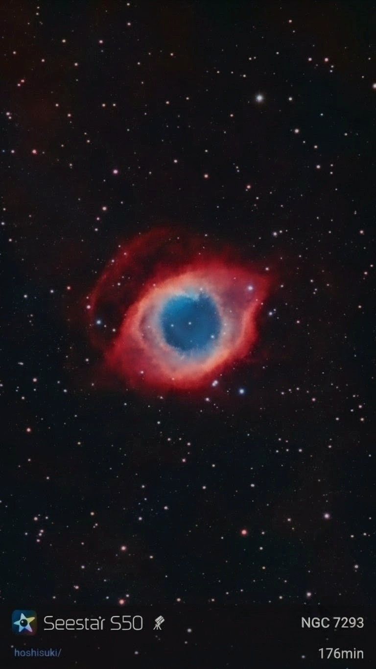 NGC7293 みずがめ座 惑星状星雲 距離700光年 Seestar S50 EQ 4Kモード