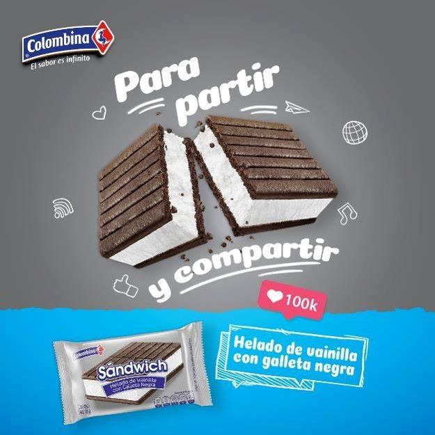Ice Food Helados Galleta Sandwich De Chocolate Con Helado De Vainilla Disponible Icefood Heladoscolombina Facebook