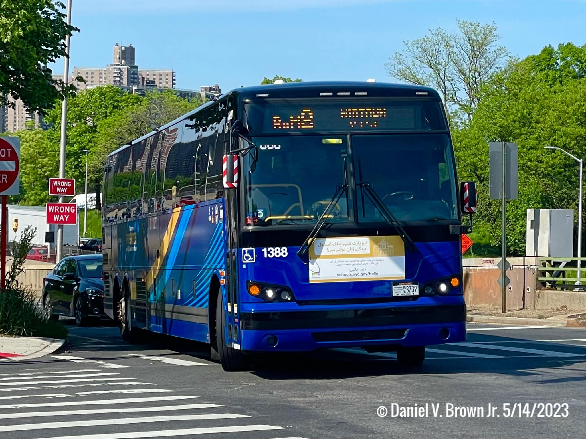 2021 Prevost X3-45 commuter coach on BxM8 express route