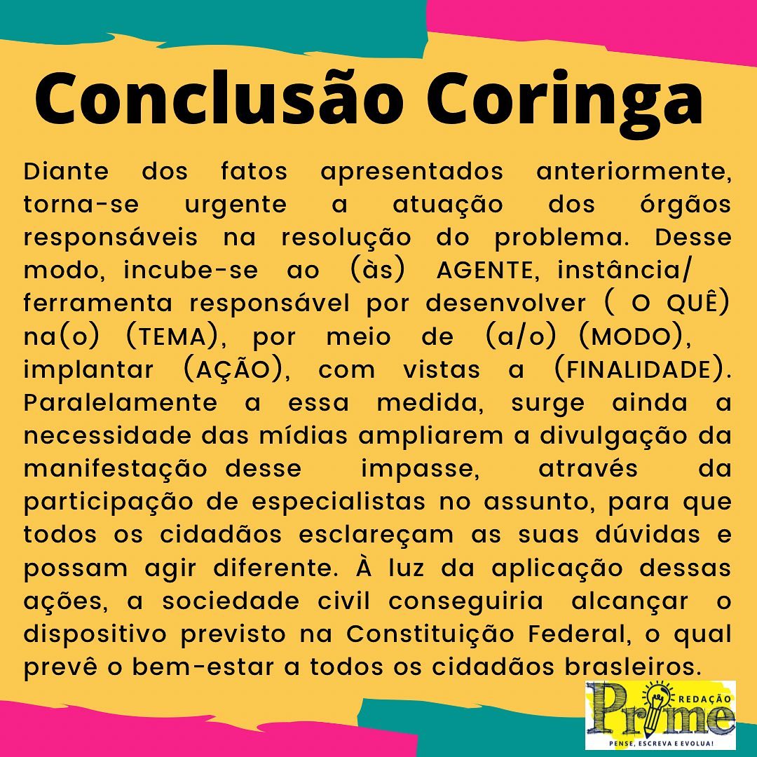 Redação Prime - 📌Dica do dia: Conclusão Coringa 🤗Não... | Facebook