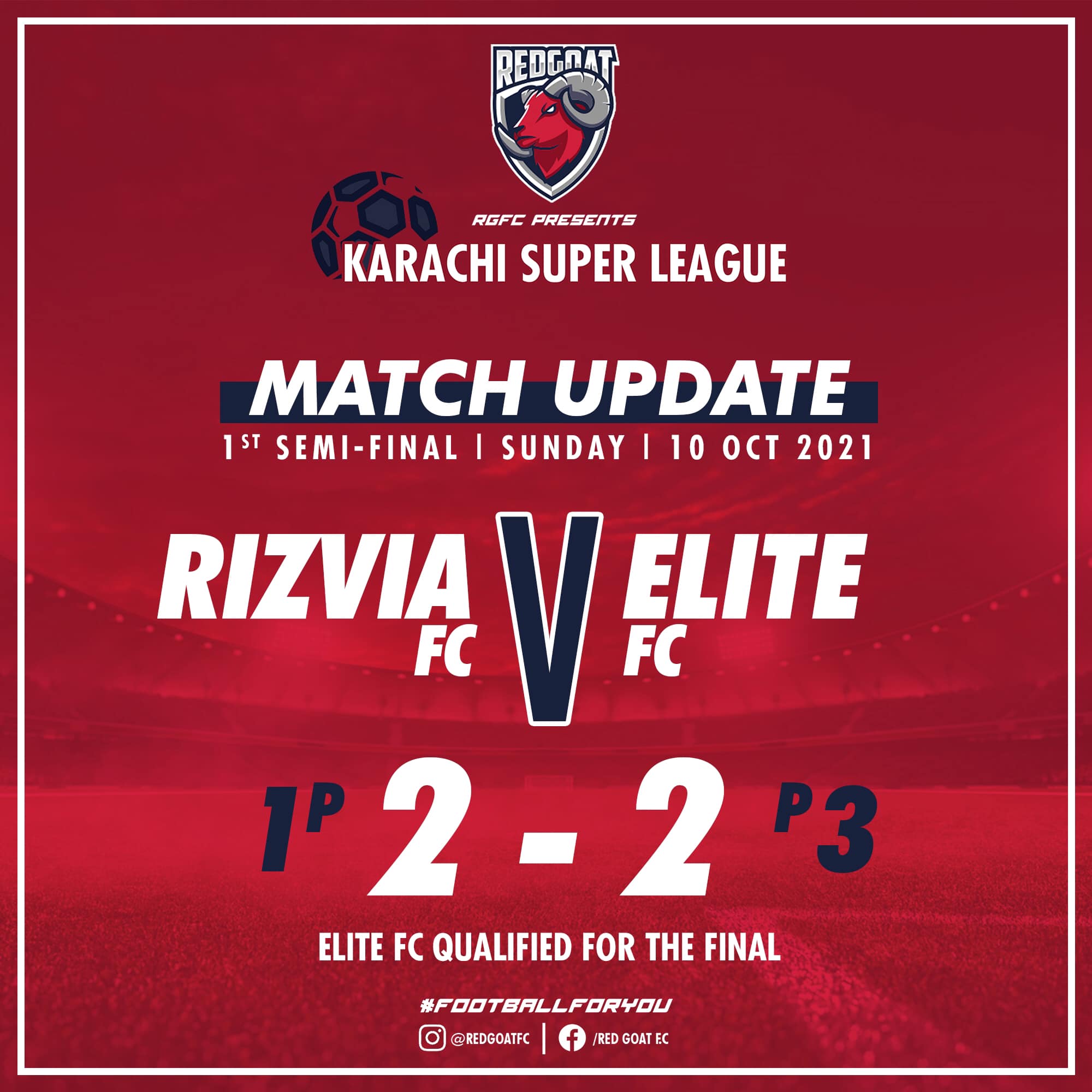 Red Goat F.C - 𝗞𝗔𝗥𝗔𝗖𝗛𝗜 𝗦𝗨𝗣𝗘𝗥 𝗟𝗘𝗔𝗚𝗨𝗘 1ST SEMI-FINAL UPDATE! Rizvia FC vs ...