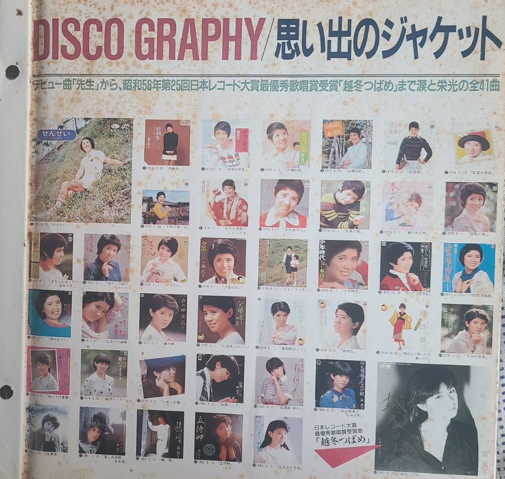 当時大ファンだった森昌子さんが最優秀賞歌唱賞を獲った時に記念に買っ