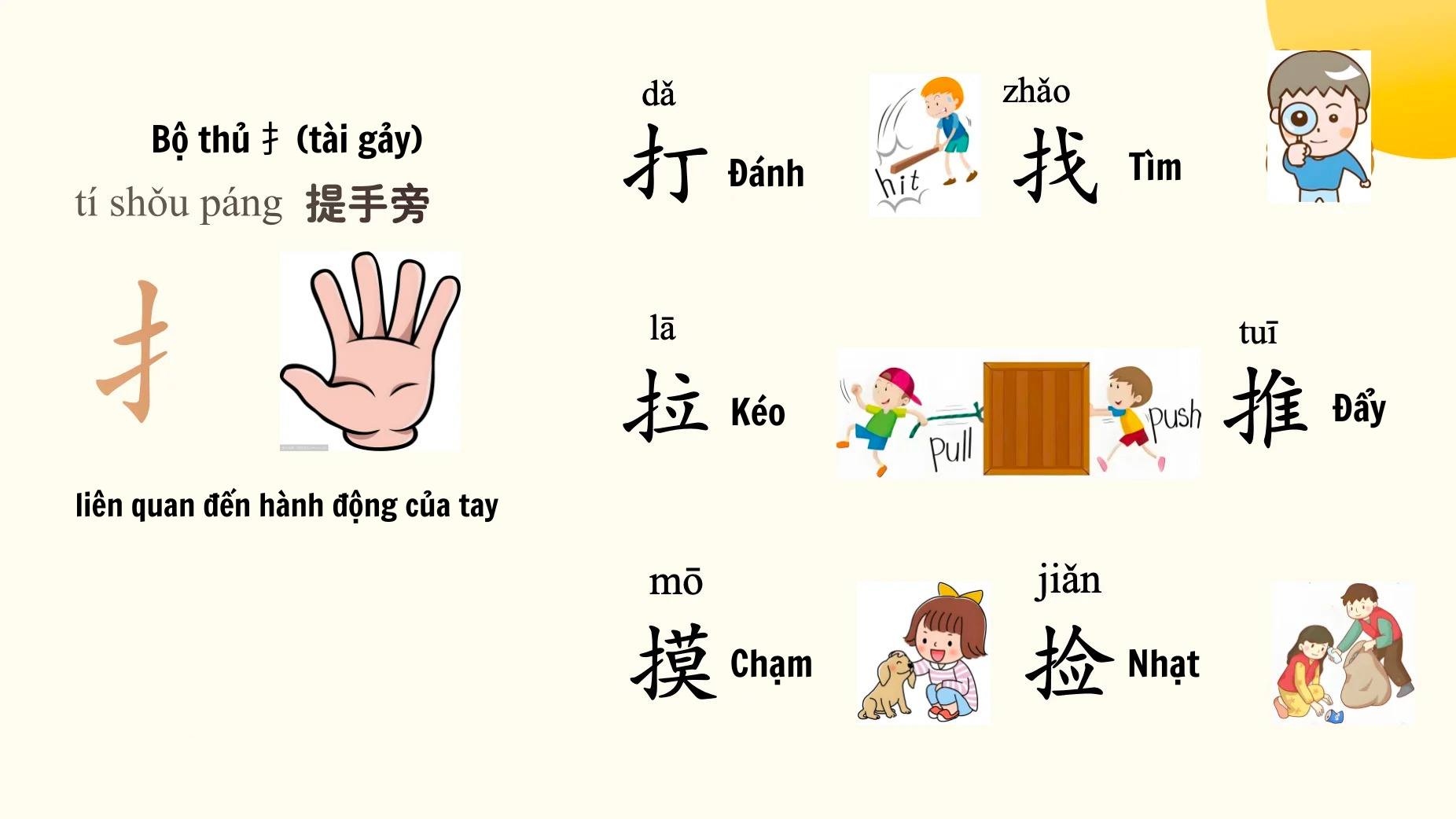 KINH NGHIỆM HỌC TIẾNG TRUNG, HSK MIỄN PHÍ | # Bộ thủ 扌(tài gảy) là dạng ...
