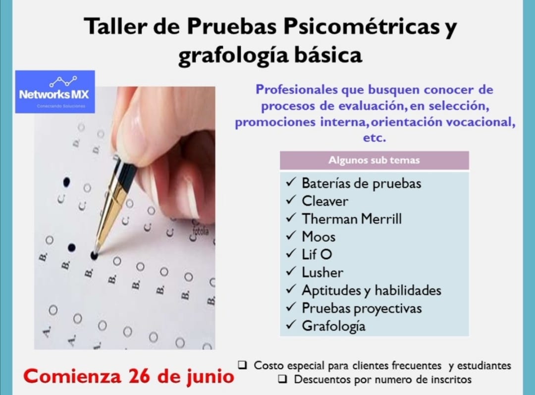 Taller de pruebas psicometricas y grafologia basica