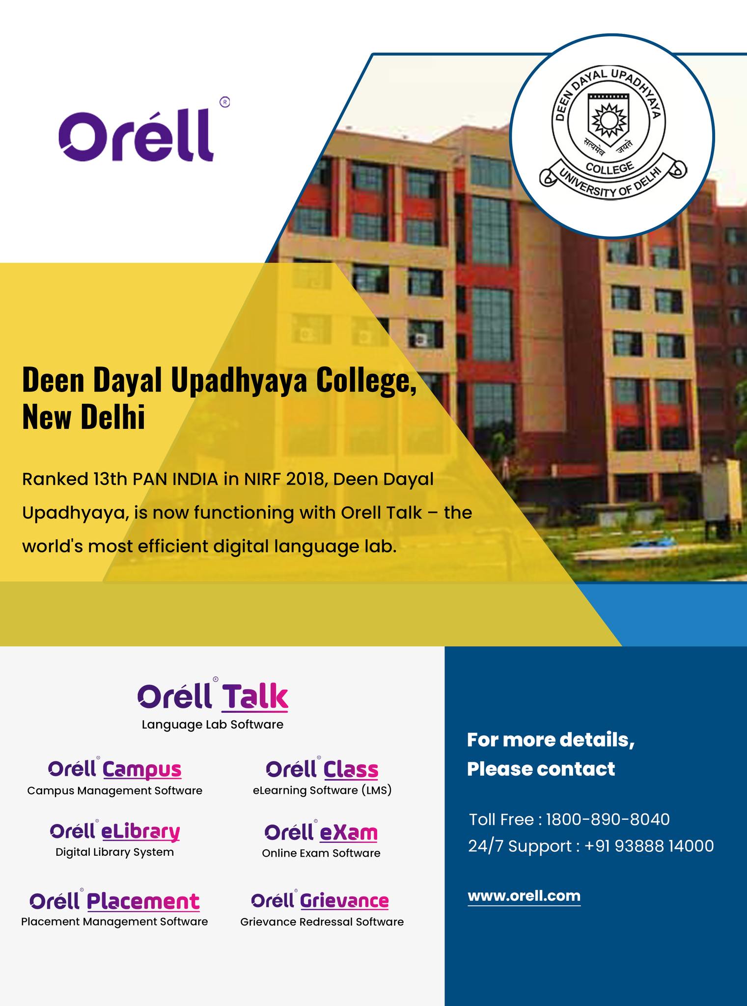 Oréll - #Deen_Dayal_Upadhyaya #College, #(DDUC) has implemented #Orell ...