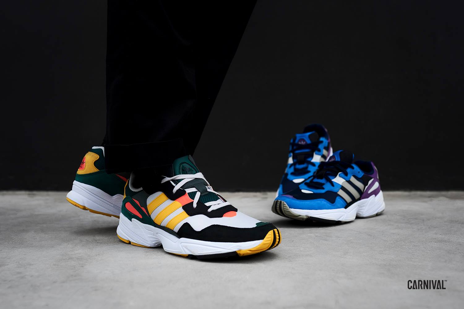 Carnival - adidas Originals 'YUNG-96' • YUNG-96 - Grey/Bold Gold/Solar ...