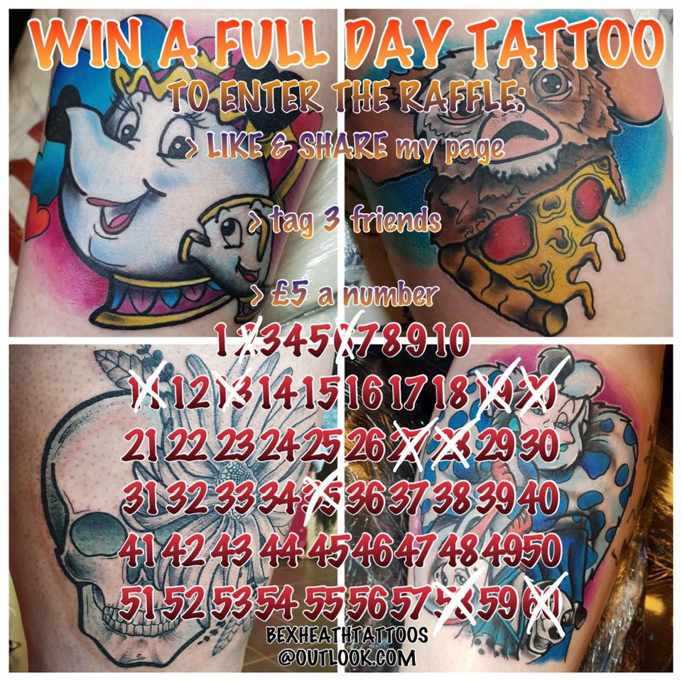💥 ️TATTOO RAFFLE ️💥 ️ WIN A FULL DAY... - Bex Heath Artist | Facebook