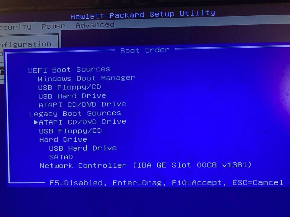 Can't select hard drive as boot option in BIOS?