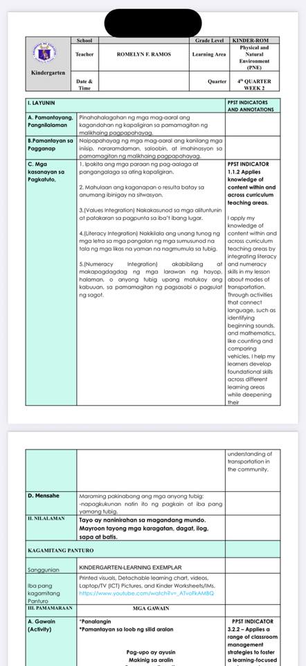 KINDERGARTEN INSTRUCTIONAL MATERIALS AND CLASSROOM STRUCTURING | Facebook