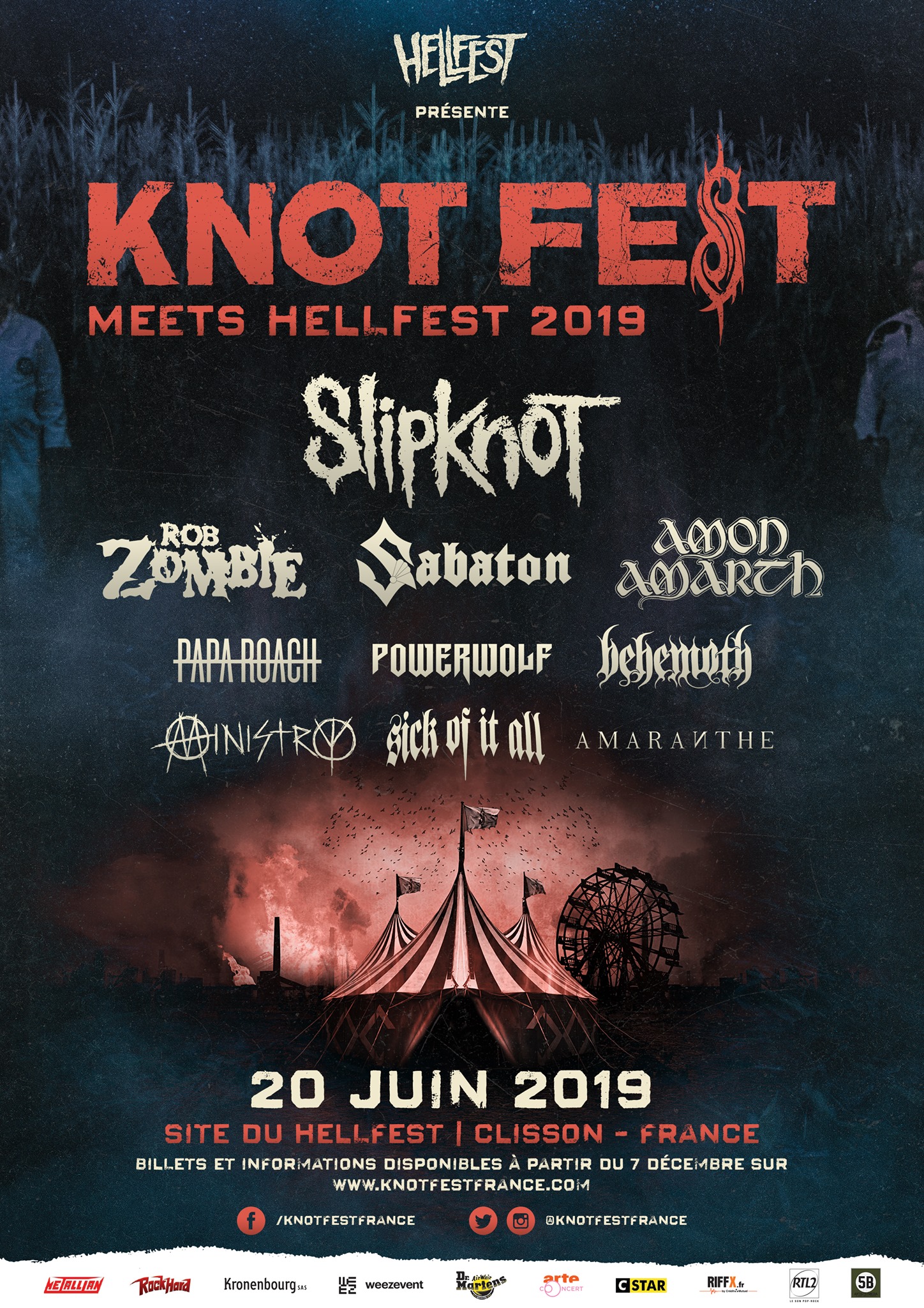 The final lineup for Knotfest Japan 2023 is announced. Details