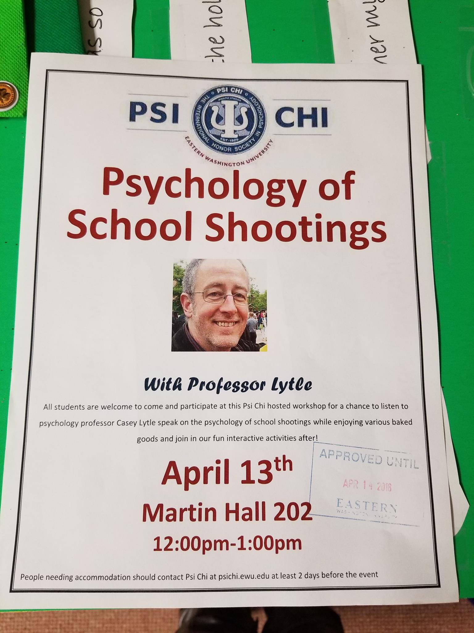 Psi Chi - Today we held our first workshop for spring quarter. It was a ...