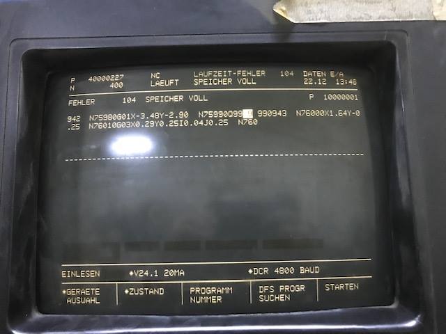 How many lines of code can be sent to the machine?