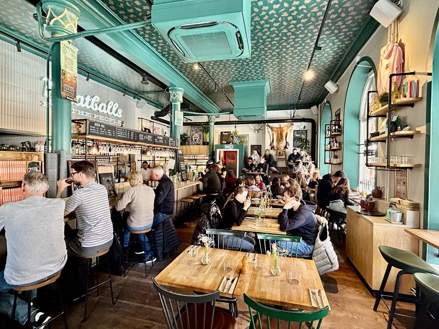 Trying Klow bar in Stockholm with recognizable menu items