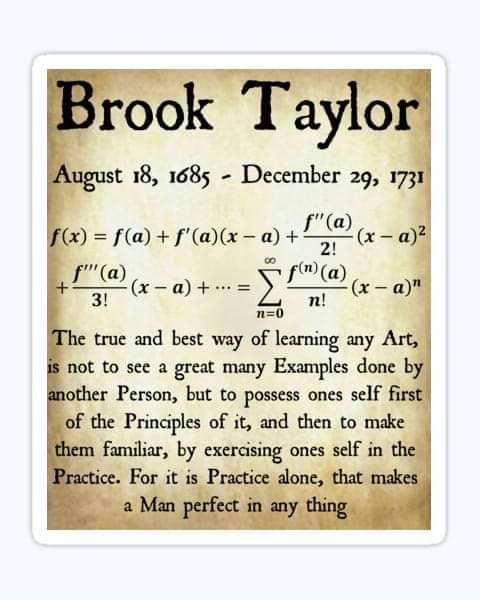 DEATH anniversary of Brook Taylor... - Mathematics Learning | Facebook