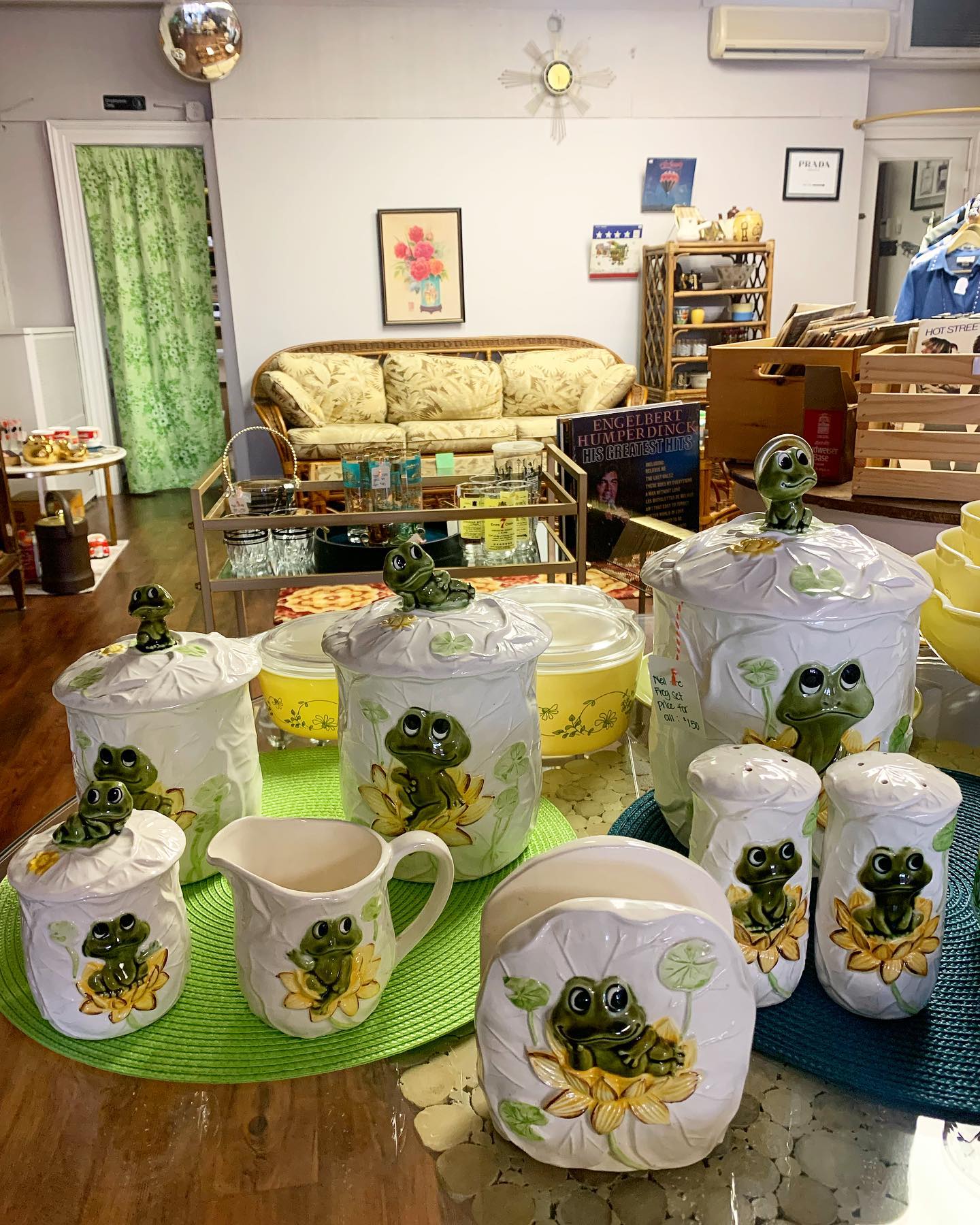 Vintage Neil the Frog kitchenware set from 1978 found at garage sale