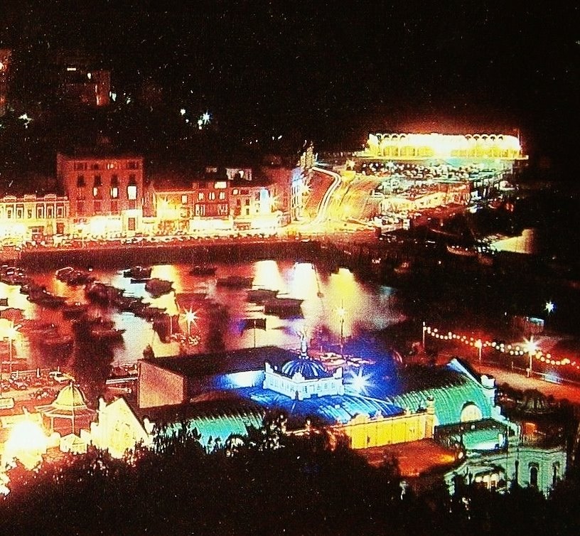 Torquay - Torquay by night, 1980s. Here is a colourful evening picture ...