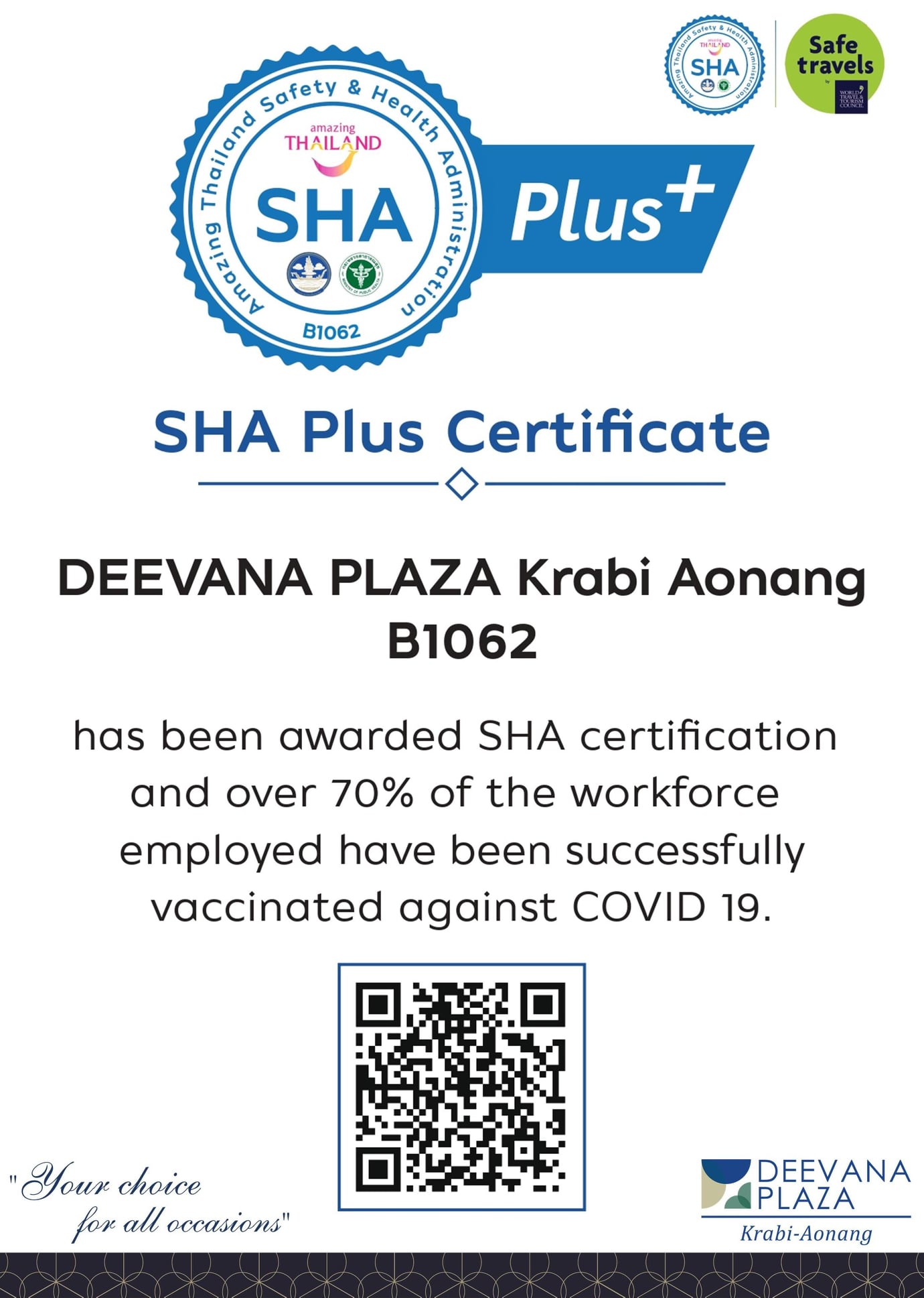👨‍⚕️...นอกจากมาตรฐาน #SHAPlus... - DEEVANA PLAZA Krabi Aonang | Facebook