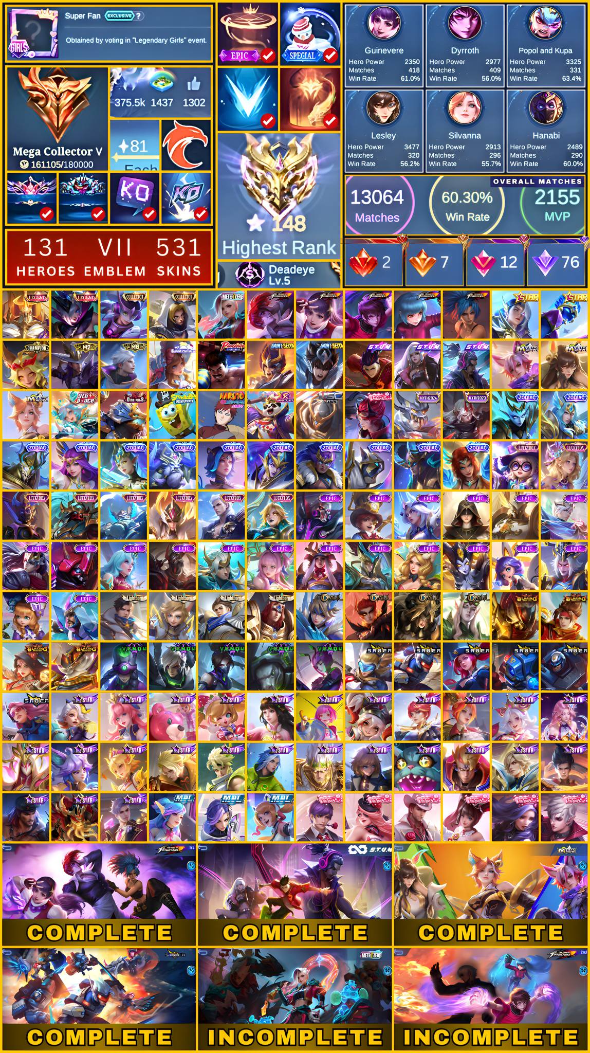 FOR SALE MOBILE LEGENDS ACCOUNT