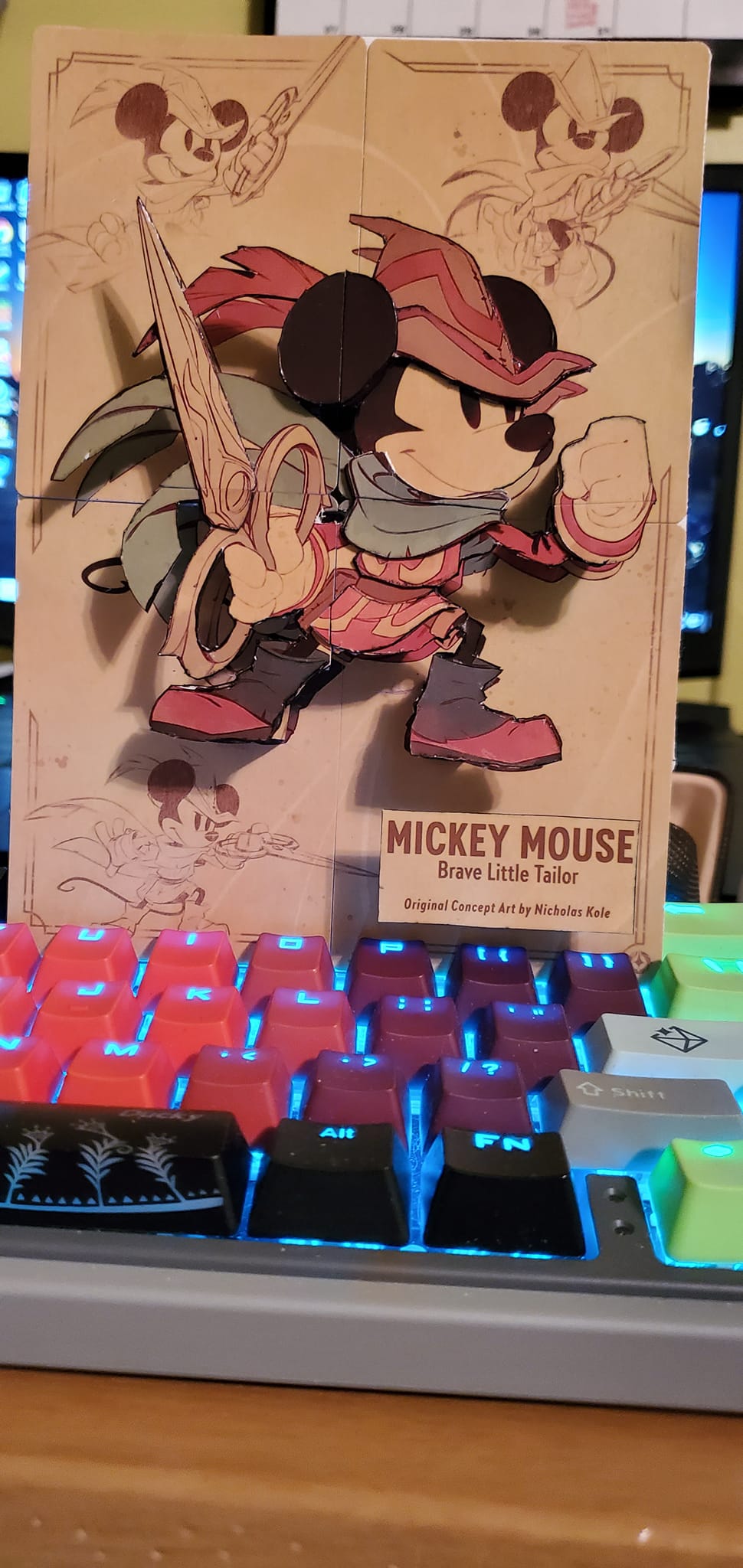 3D Mickey puzzle made from multiple cards