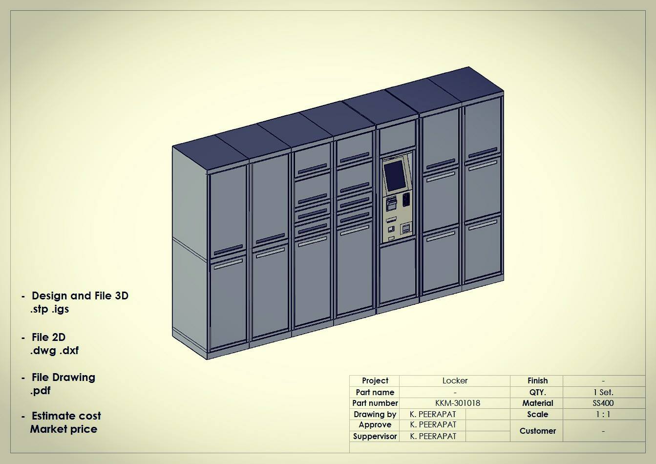 สอน Solid work by ต๊ะ - LOCKER ดีไซน์ + แบบ 3D + แบบ PDF + ราคาตลาด ...
