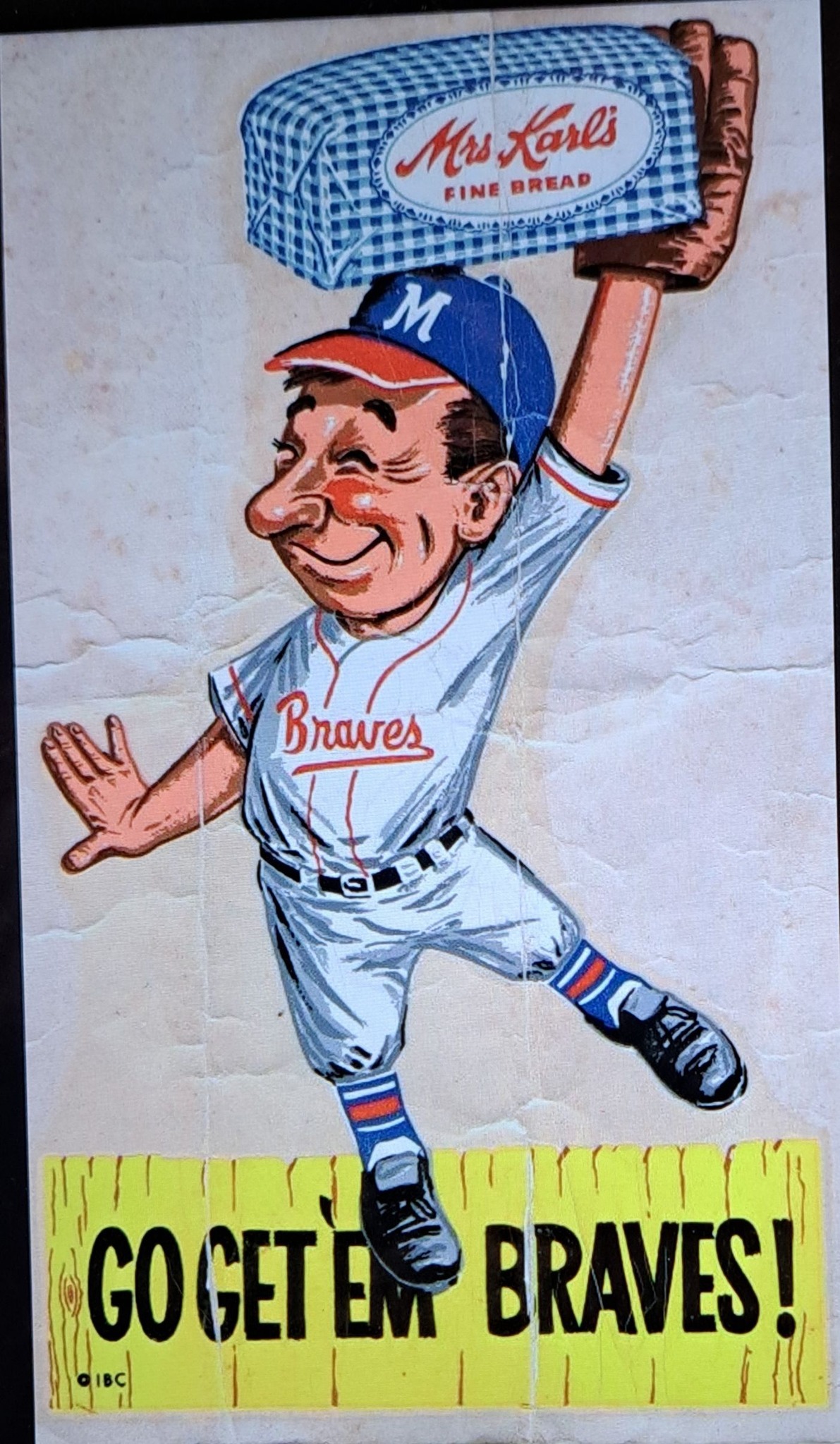 【激アツ】vintageラグマット 50周年記念NFLパッカーズ　タペストリー 1950s placemats and Blatz beer relate to Milwaukee Braves
