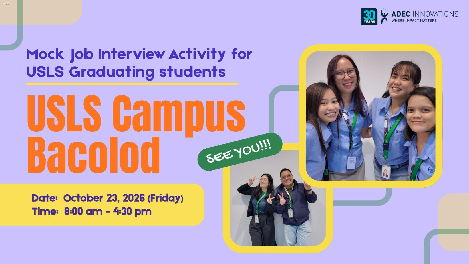 Mock Job Interview Activity for USLS Graduating Students