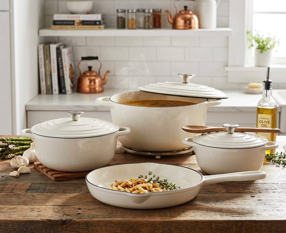 🍲 7-Piece Cast Iron Pot Set 🍲 Cook with confidence using this