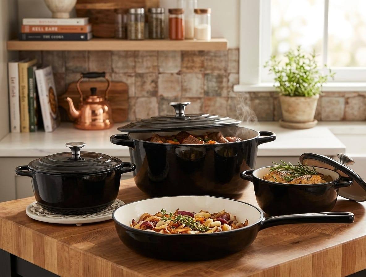 🍲 7-Piece Cast Iron Pot Set 🍲 Cook with confidence using this
