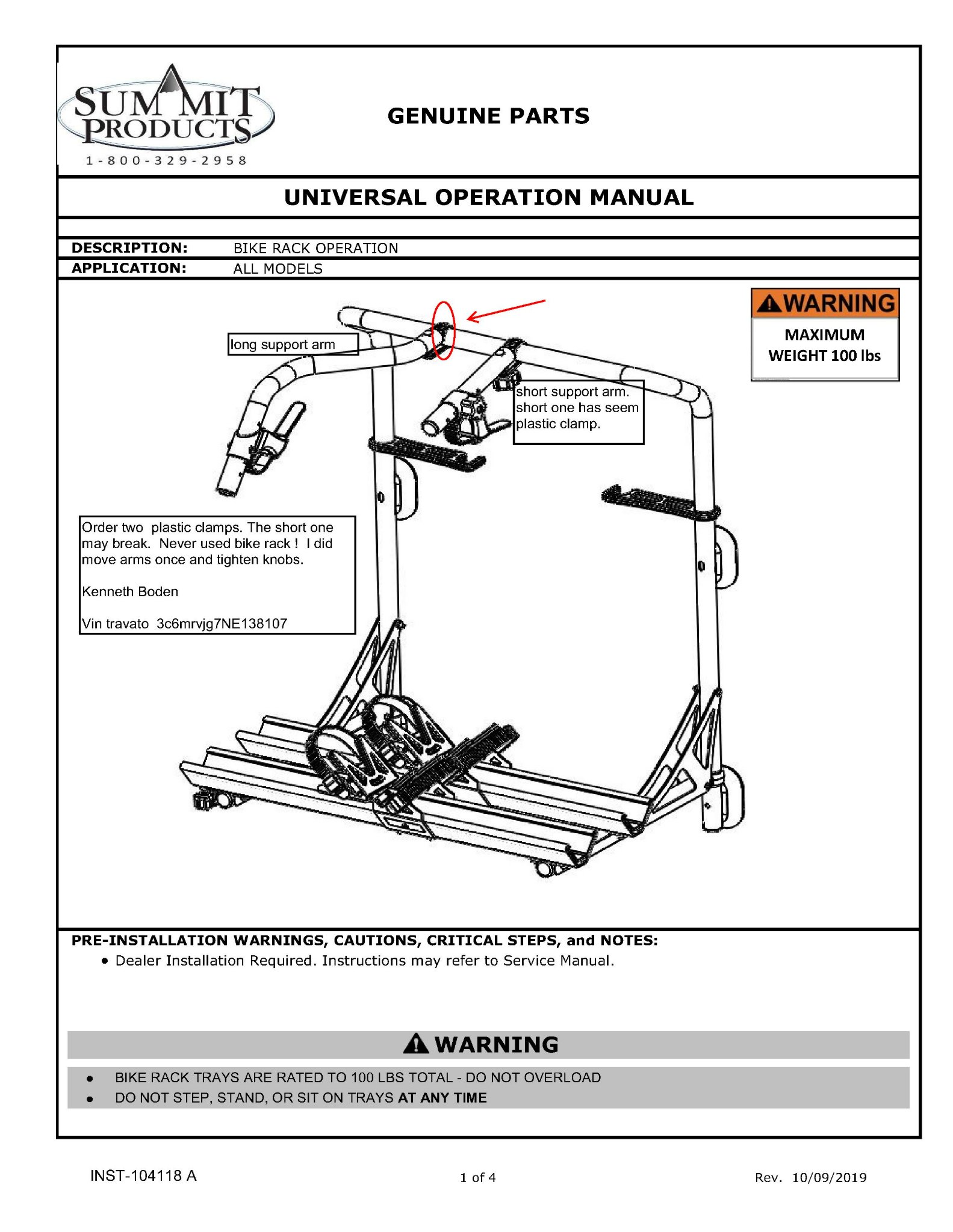 SUMMIT RV BIKE RACK - Bicycle Accessories - Carterville, Illinois ...