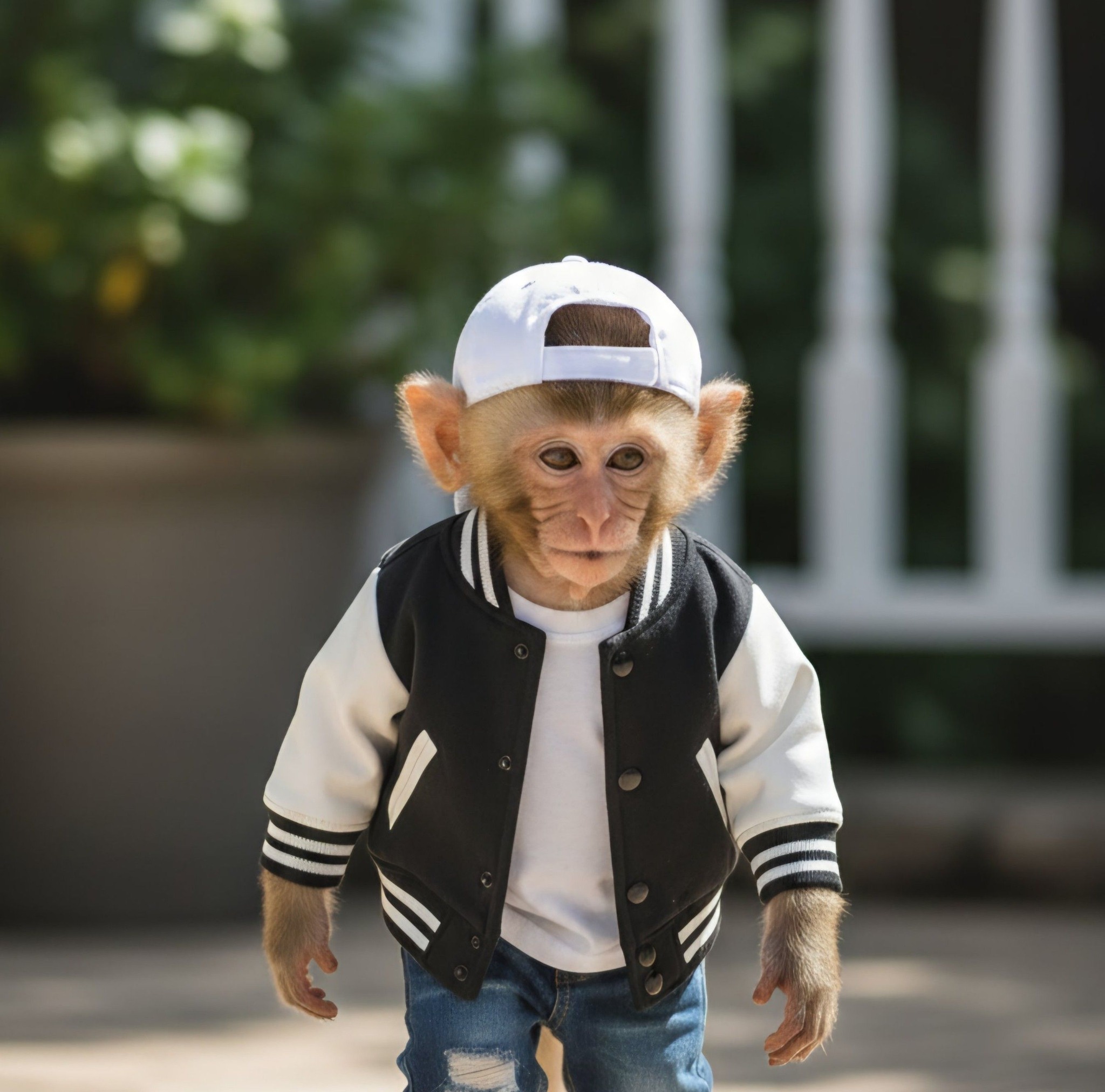 A crazy monkey comes over and starts hitting a little monkey #Monyet ...