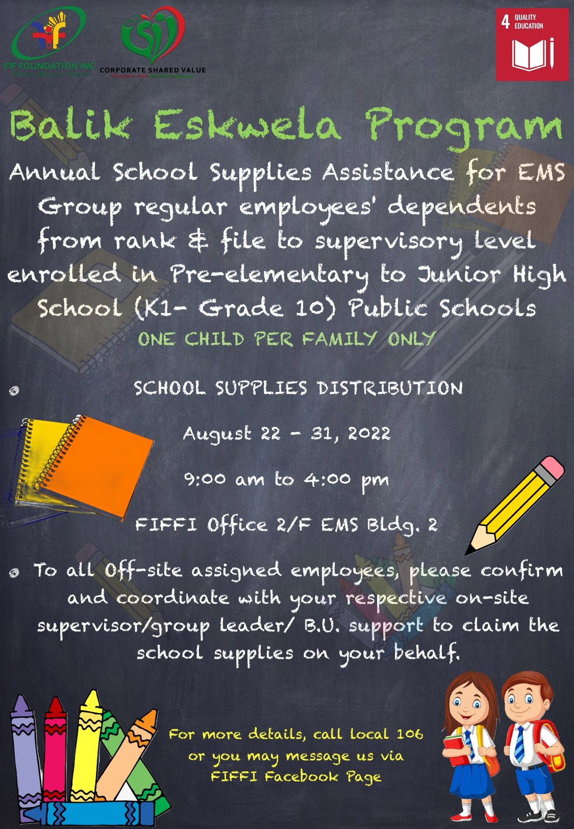 Dear EMS Group Employees, We are... - FIF Foundation Inc. | Facebook