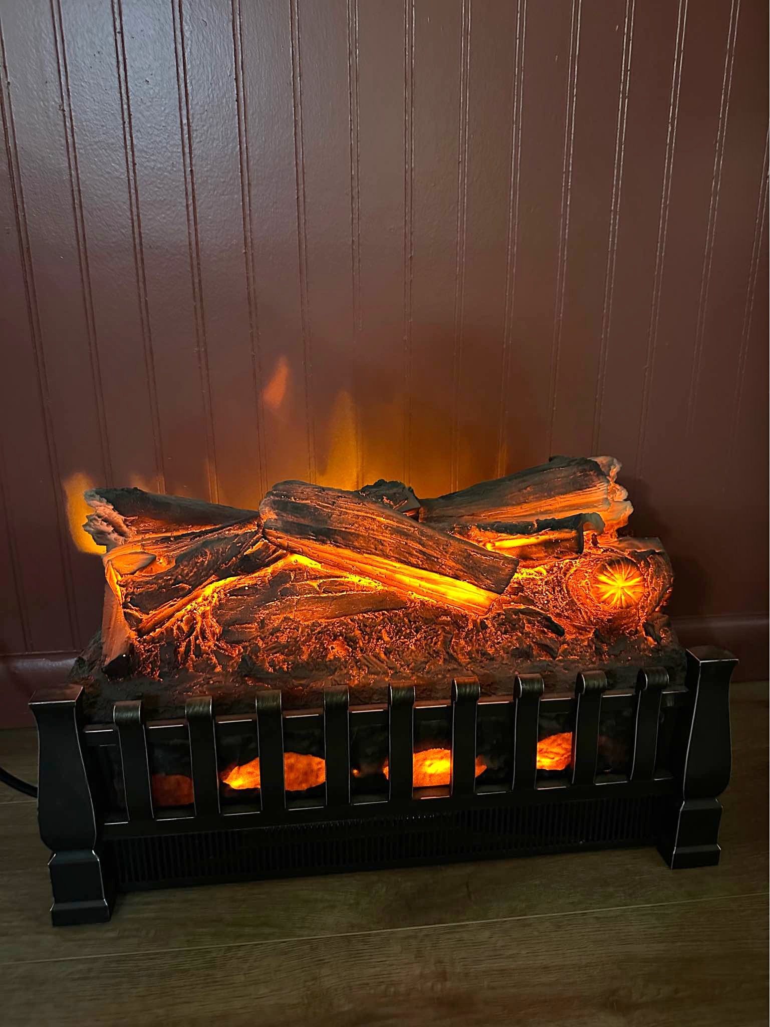 Twin Star Home, Chimney-free Fireplace Logs, Heater and LED Flames w