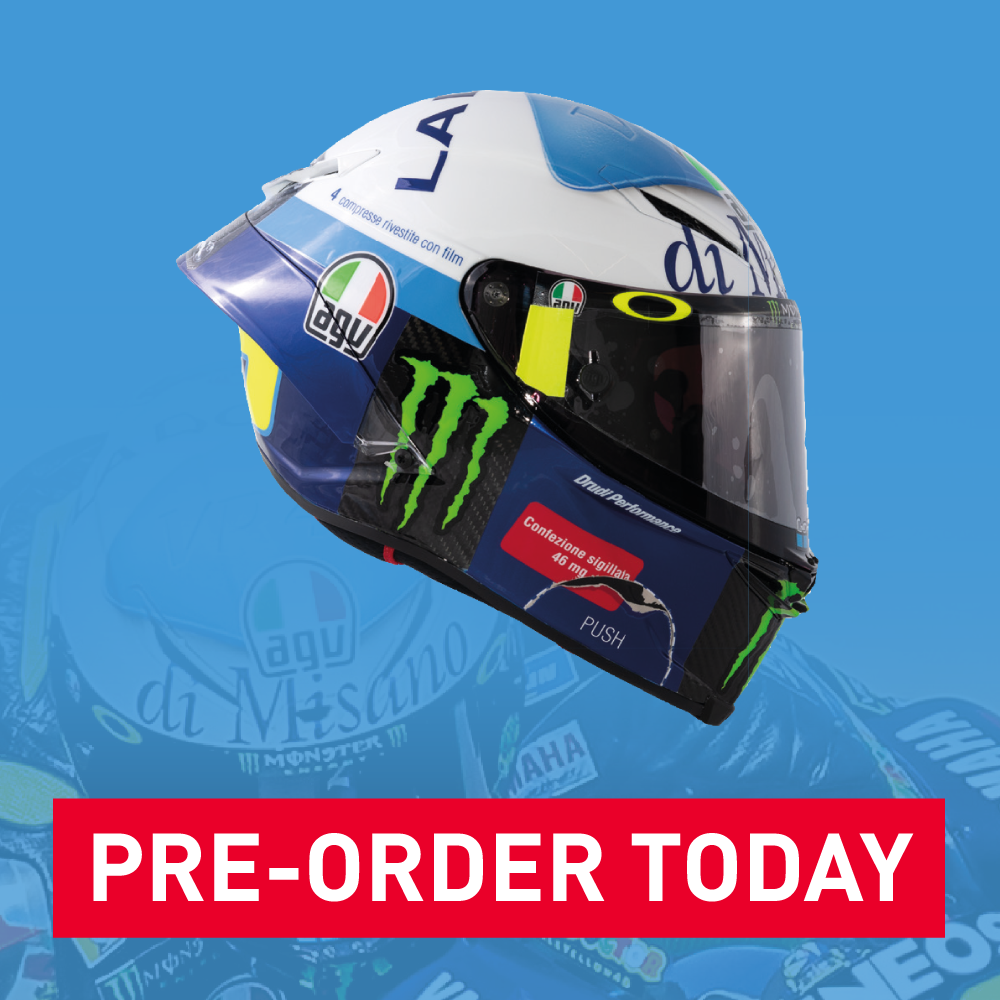 The special AGV Pista GP RR Misano 2019 helmet of Valentino Rossi