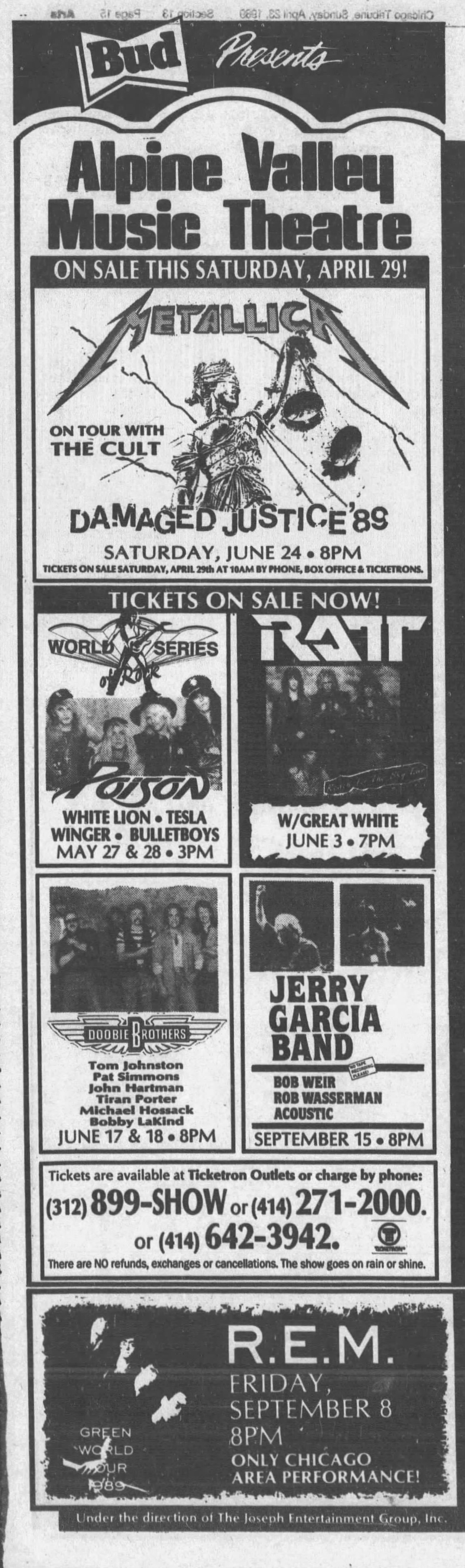 On this date in 1989: Metallica's 