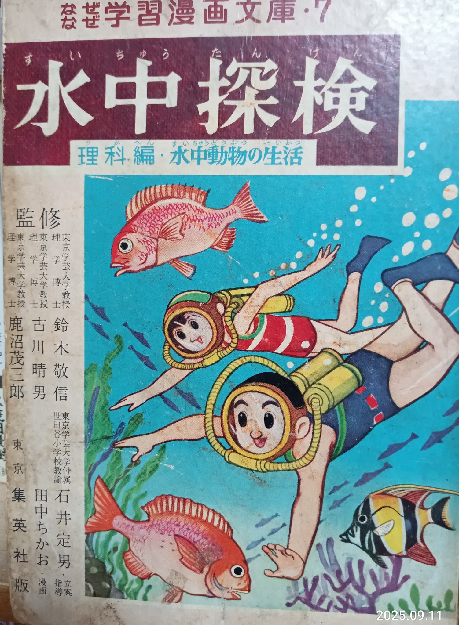 昔の図鑑・漫画】 『魚と貝の図鑑』檜山義夫 講談社 学習大図鑑 昭和40
