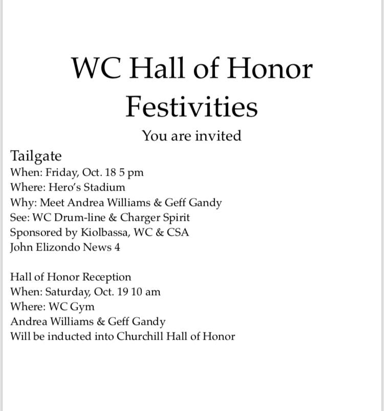 WC Sports Hall of Fame Honors: Andrea Williams (Class of '92) and Geff ...