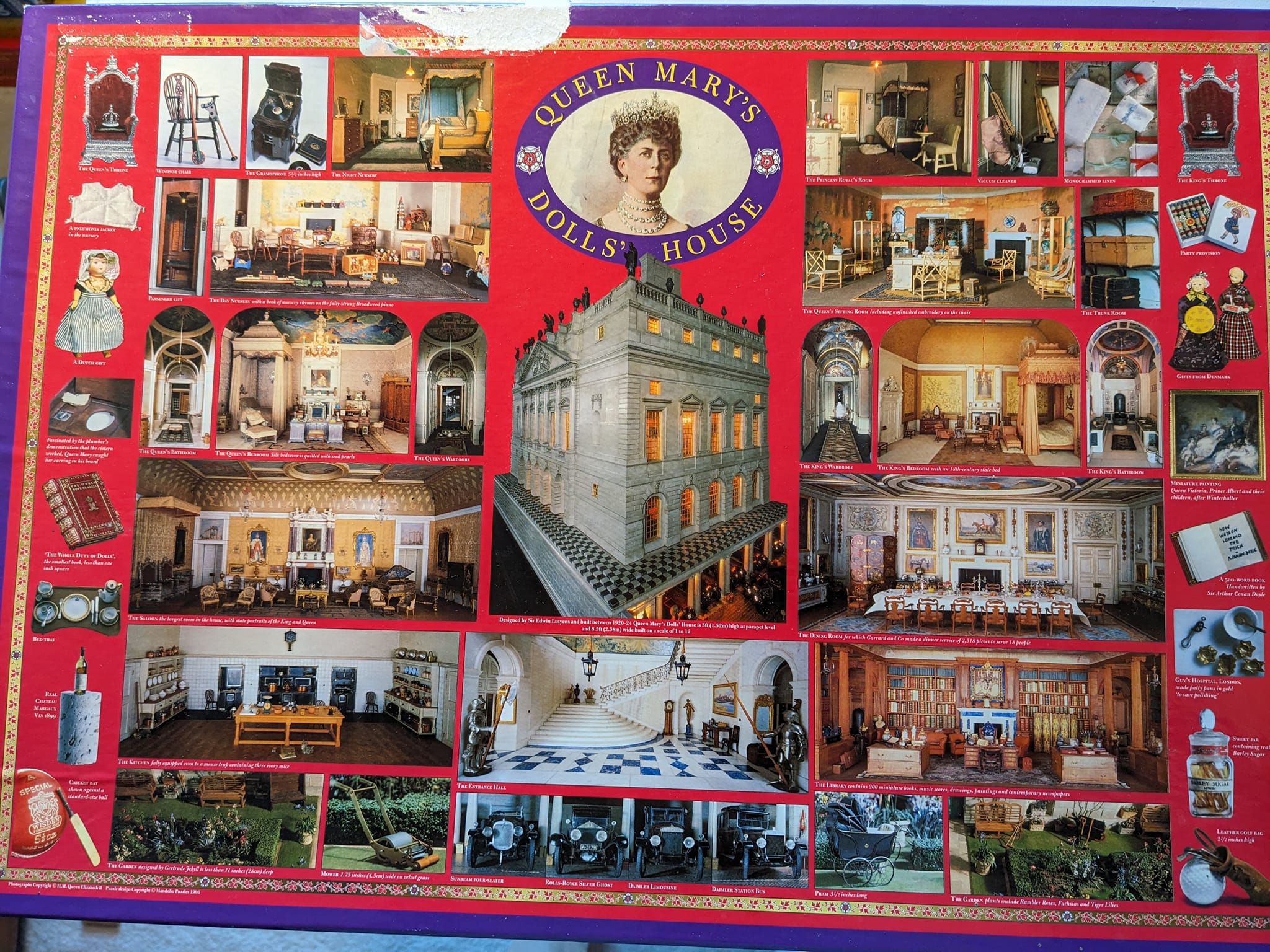 Completing a jigsaw puzzle inspired by Queen Mary's dollhouse