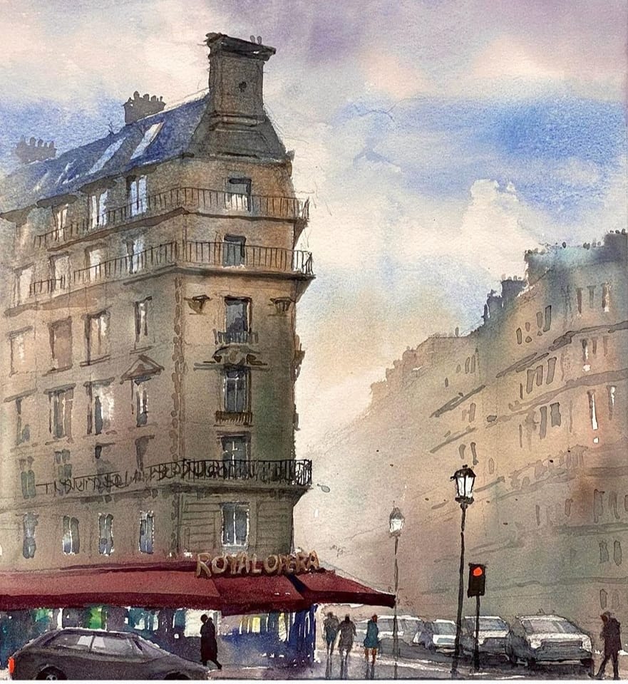 雨のサロン｜雨の喫茶店 幻想的 アートポスター 雨の日のカフェ インテリア 絵画 Cafe in the Rain (雨のカフェ)